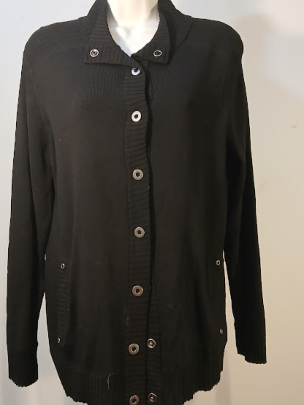 Chicos Black Knit sweater Sz1